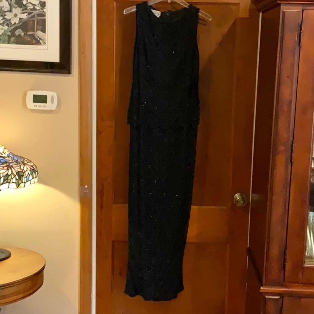 Floor length beaded gown